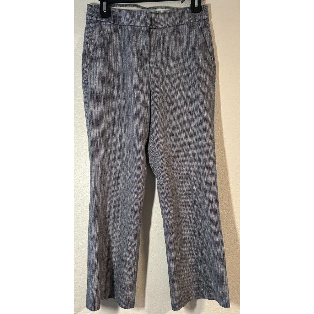 Womens J Crew LINED Dress Pants Size 0 Pockets Re-Imagined HAYDEN Grey